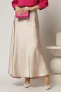 Fusta lunga bej din satin, 1, dyfashion.ro