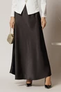 Fusta lunga neagra din satin, 1, dyfashion.ro
