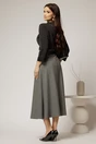 Fusta midi gri in carouri si buzunare, 2, dyfashion.ro