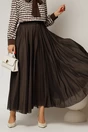Fusta midi maro intens clos din tencel casual eleganta, 1, dyfashion.ro
