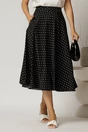 Fusta midi neagra clos cu buline, 1, dyfashion.ro