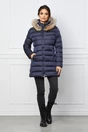 Geaca bleumarin cu blanita naturala la gluga, 1, dyfashion.ro