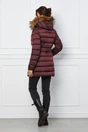 Geaca bordo cu blanita naturala la gluga, 3, dyfashion.ro