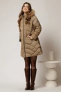 Geaca dama bej cu croi drept si gluga detasabila, 3, dyfashion.ro