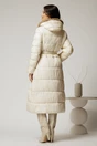 Geaca dama ivory lunga cu gluga detasabila si blanita, 2, dyfashion.ro