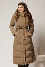 Geaca dama maro lunga cu gluga detasabila si blanita, 1, dyfashion.ro