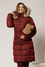 Geaca dama midi bordo cu gluga detsabila cu blanita, 1, dyfashion.ro