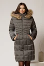 Geaca dama midi gri cu gluga detsabila cu blanita, 1, dyfashion.ro