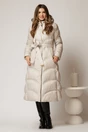 Geaca dama midi ivoar din fas cu gluga detasabila, 3, dyfashion.ro