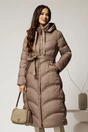 Geaca dama midi maro din fas cu gluga detasabila, 2, dyfashion.ro