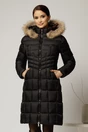 Geaca dama midi neagra cu gluga detsabila cu blanita, 1, dyfashion.ro