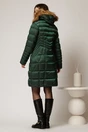 Geaca dama midi verde cu gluga detsabila cu blanita, 2, dyfashion.ro