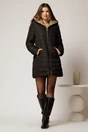 Geaca dama neagra cu gluga si blanita pe interior, 3, dyfashion.ro
