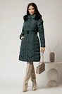 Geaca dama verde petrol cu cordon cu catarama in talie, 3, dyfashion.ro