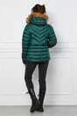 Geaca scurta verde cu blanita naturala la gluga, 3, dyfashion.ro