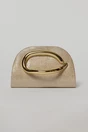 Geanta aurie cu design modern stralucitor si maner metalic, 1, dyfashion.ro
