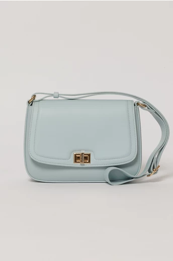 Geanta bleu casual cu inchidere metalica