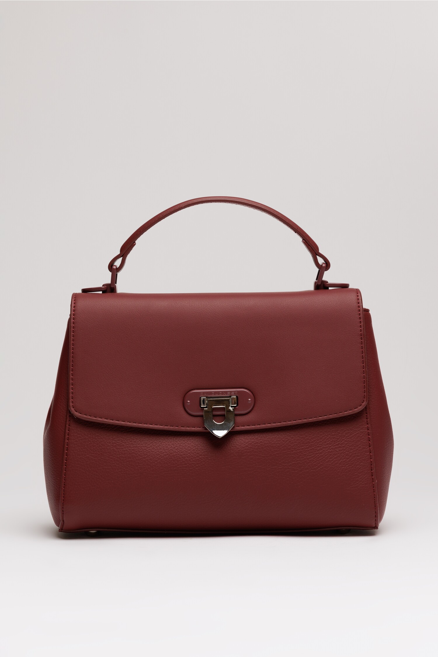 Geanta bordo din piele ecologica cu model structurat