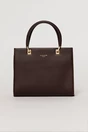 Geanta burgundy office patrata din piele ecologica cu maner dublu, 1, dyfashion.ro