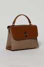 Geanta cu design modern in doua nuante de maro, 1, dyfashion.ro