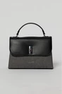 Geanta cu design modern in doua nuante de negru, 2, dyfashion.ro