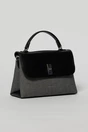 Geanta cu design modern in doua nuante de negru, 1, dyfashion.ro