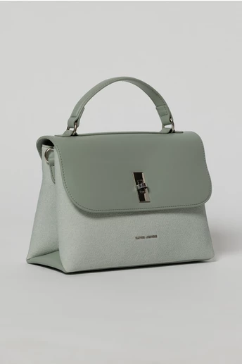 Geanta cu design modern in doua nuante de verde menta