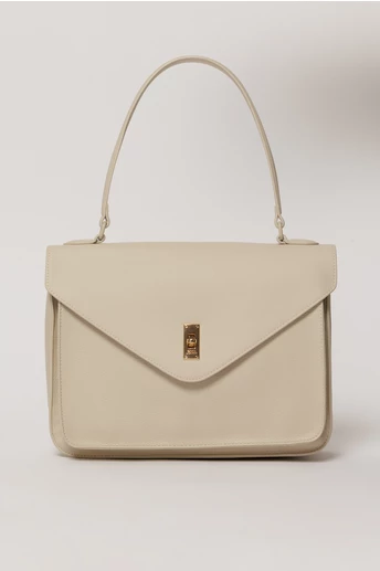 Geanta eleganta ivory cu design structurat