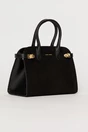 Geanta eleganta neagra cu aspect catifelat si detalii aurii, 2, dyfashion.ro