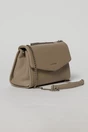 Geanta eleganta taupe cu design structurat si lant argintiu, 1, dyfashion.ro