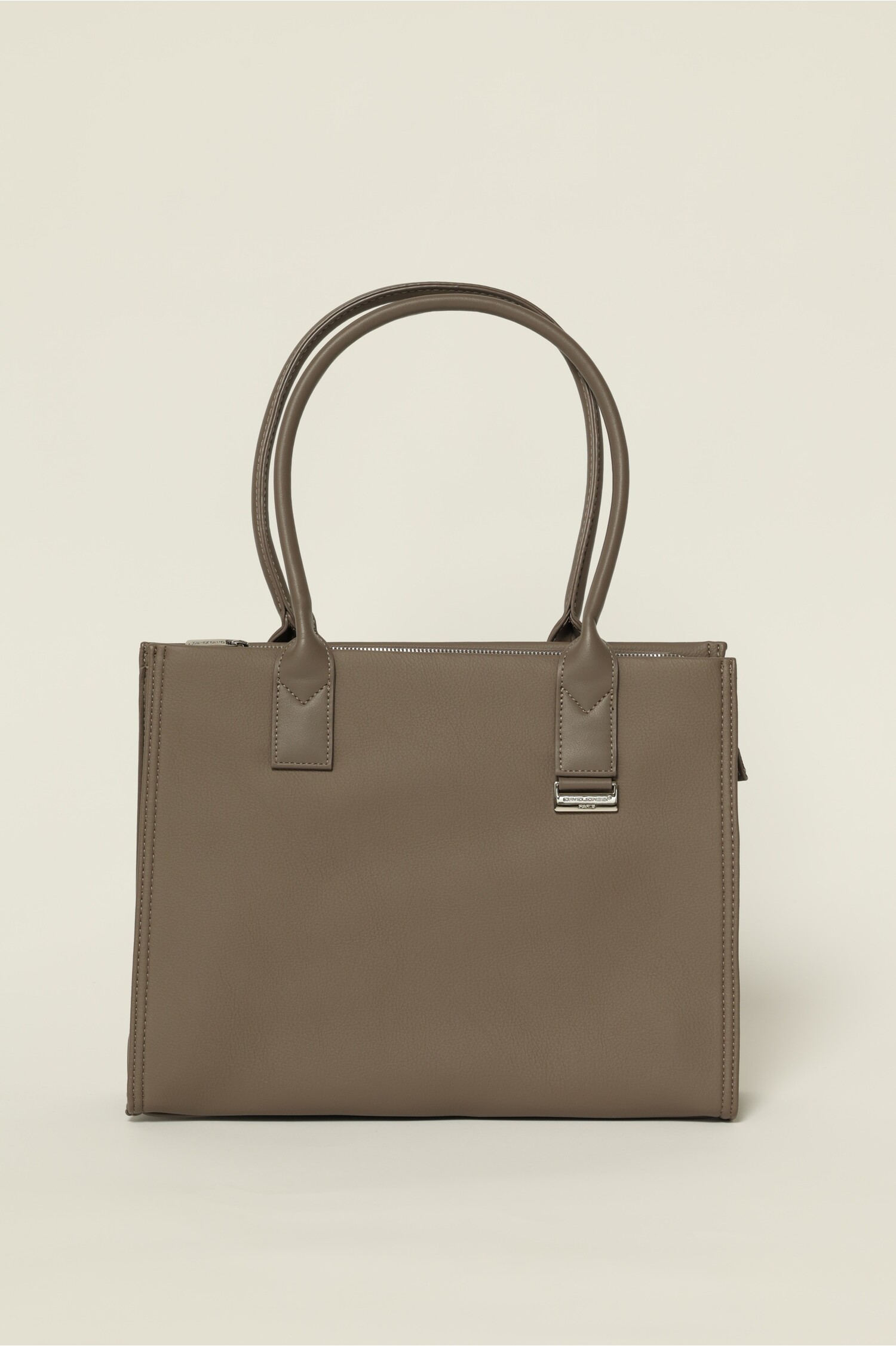 Geanta gri office cu detaliu argintiu