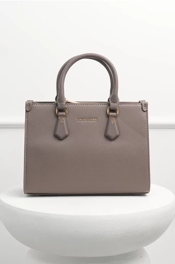 Geanta gri office patrata din piele ecologica