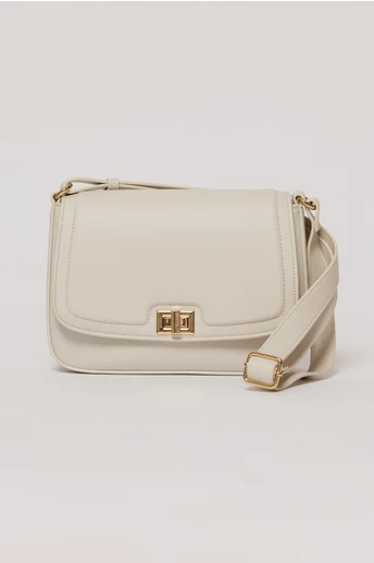 Geanta ivory casual cu inchidere metalica