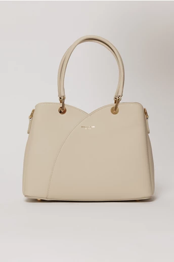 Geanta ivory din piele ecologica cu design tip lalea