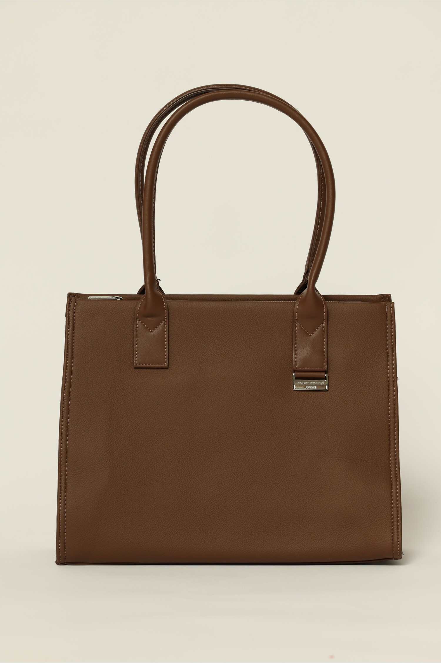 Geanta maro office cu detaliu argintiu