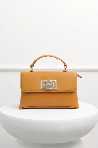 Geanta mica galben mustar din piele ecologica