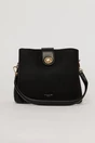 Geanta neagra cu design modern si inchidere metalica aurie, 1, dyfashion.ro