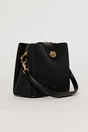 Geanta neagra cu design modern si inchidere metalica aurie, 2, dyfashion.ro
