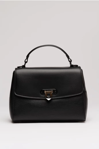 Geanta neagra din piele ecologica cu model structurat