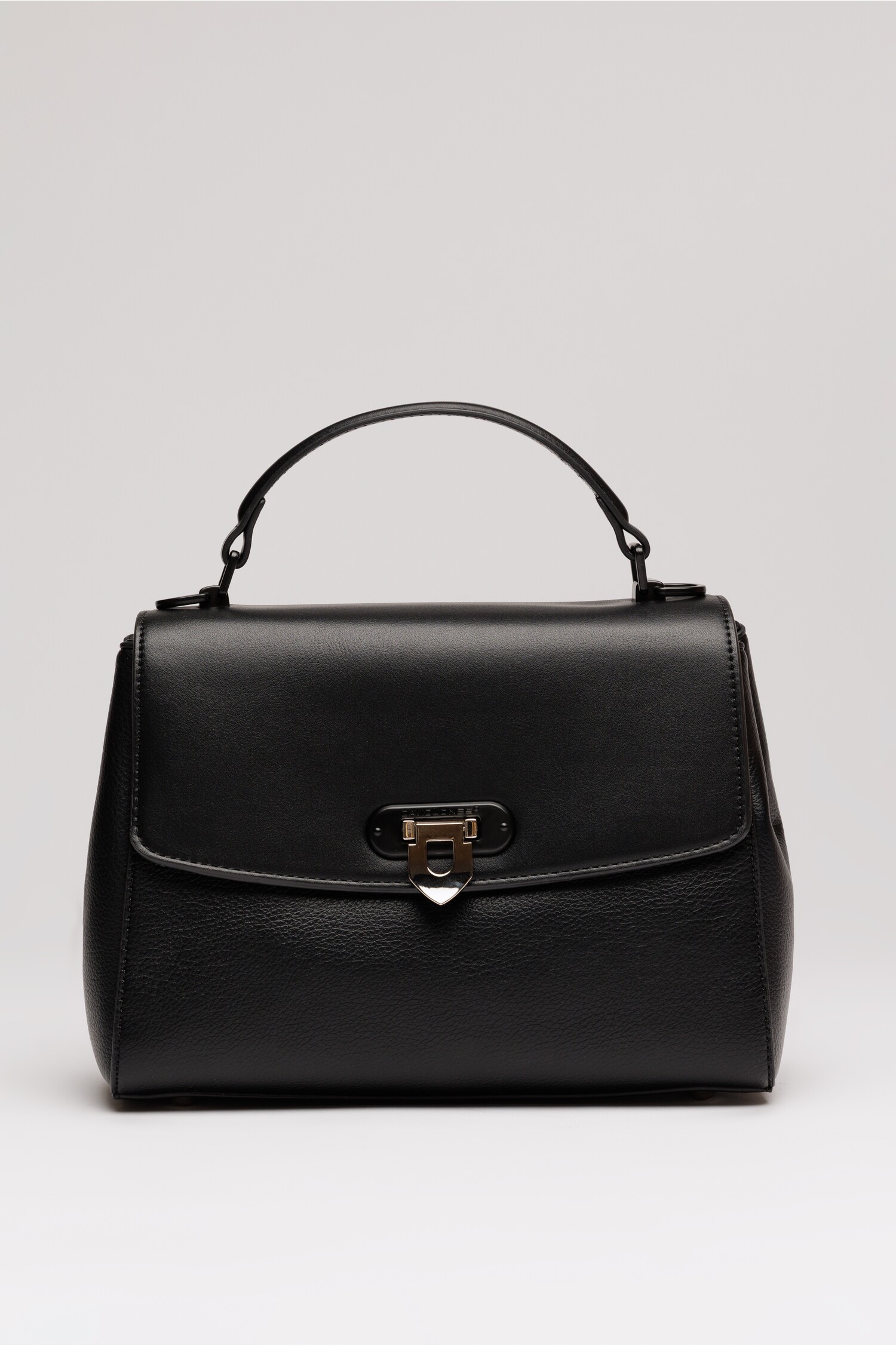 Geanta neagra din piele ecologica cu model structurat