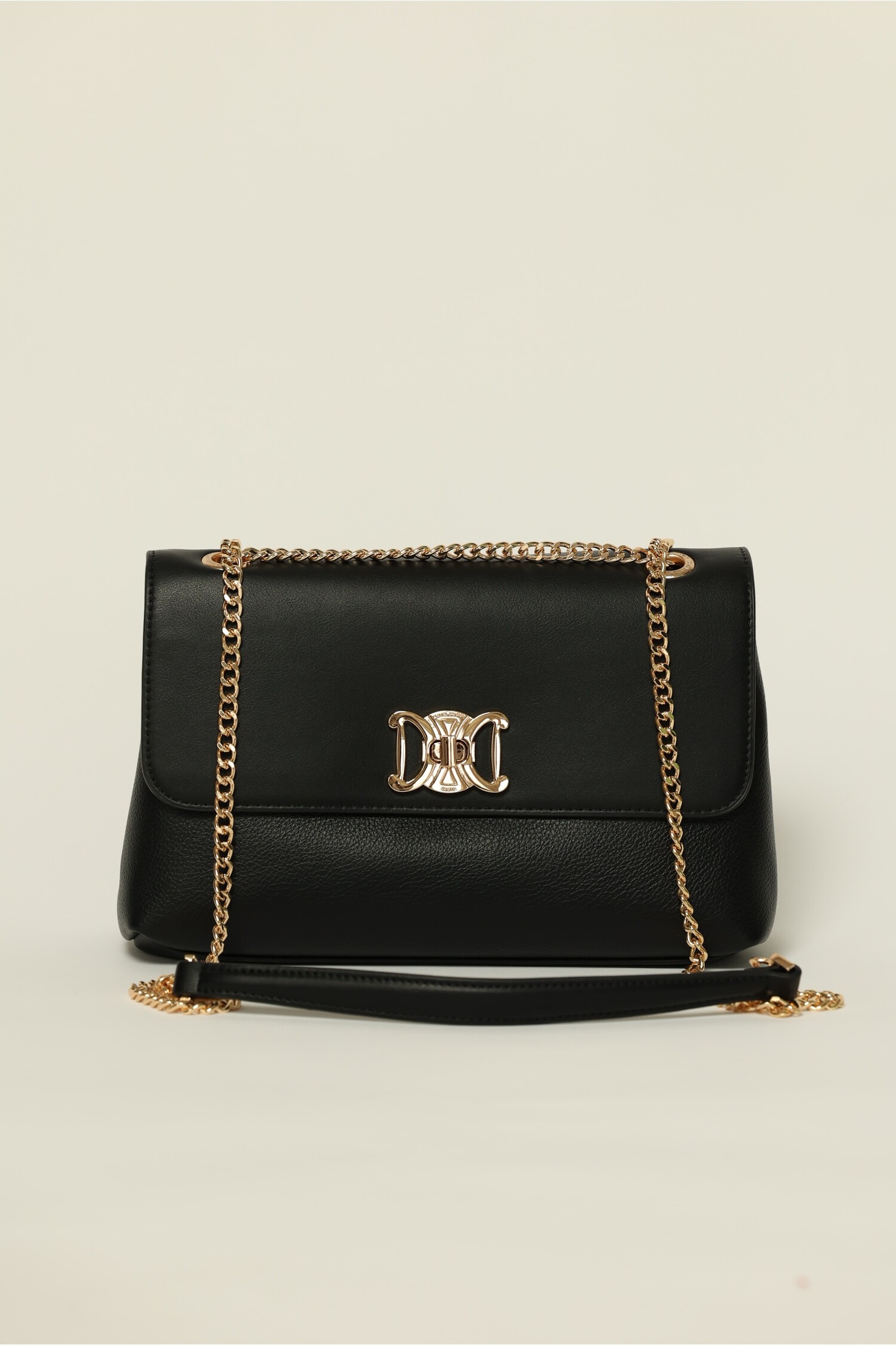 Geanta neagra eleganta cu detalii aurii