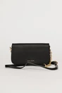 Geanta neagra mica cu design elegant si inchidere cu clapeta, 1, dyfashion.ro