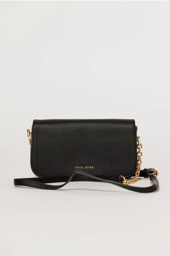 Geanta neagra mica cu design elegant si inchidere cu clapeta