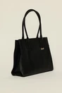 Geanta neagra office cu detaliu argintiu, 2, dyfashion.ro