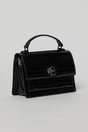 Geanta neagra office din piele ecologica cu imprimeu sarpe, 1, dyfashion.ro