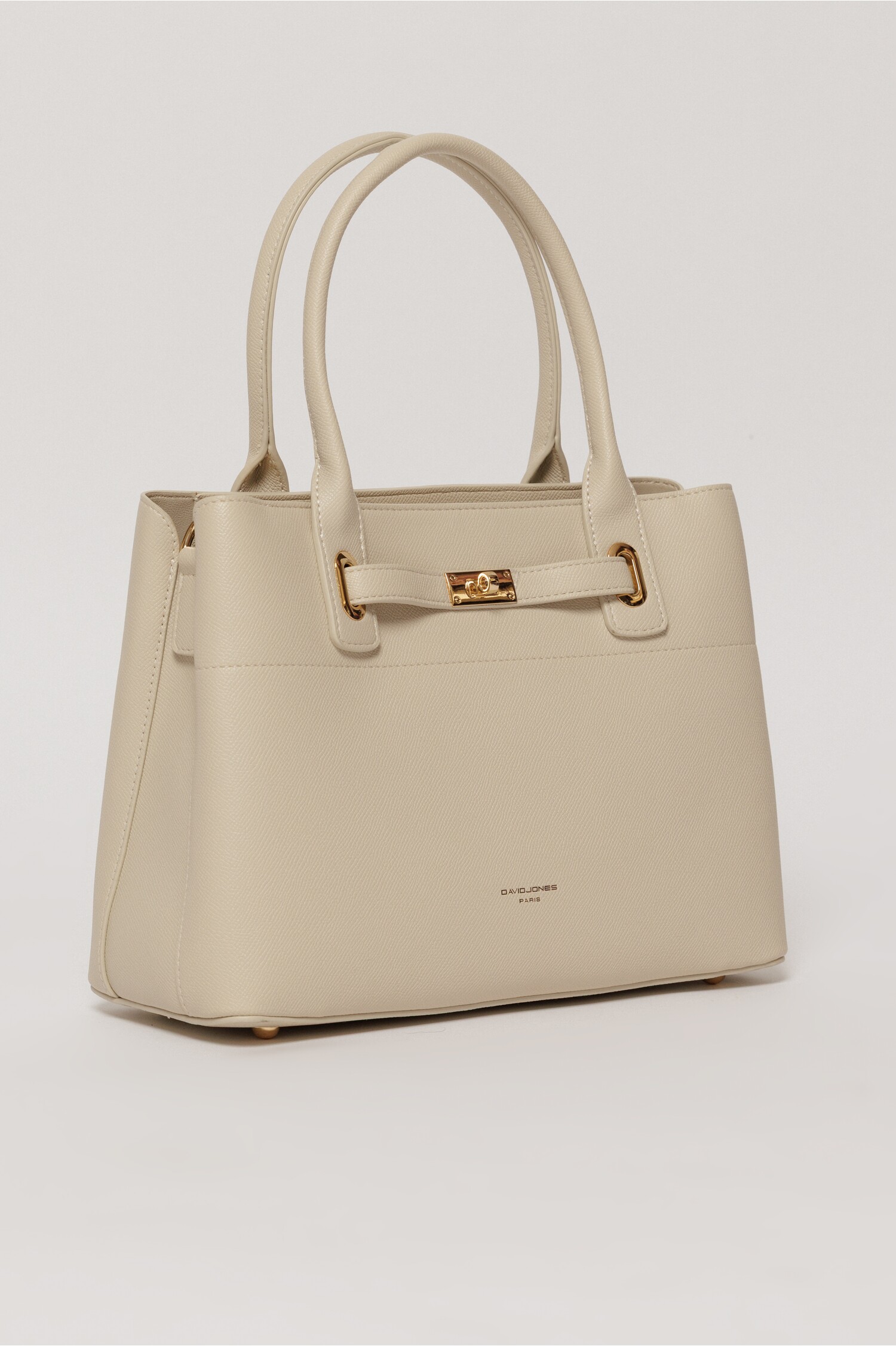 Geanta office ivory cu detalii aurii