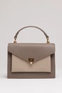 Geanta office mica din piele ecologica gri cu beige, 1, dyfashion.ro
