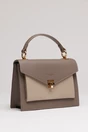 Geanta office mica din piele ecologica gri cu beige, 2, dyfashion.ro