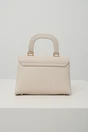 Geanta office mica din piele ecologica ivory cu maner rotund