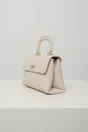 Geanta office mica din piele ecologica ivory cu maner rotund
